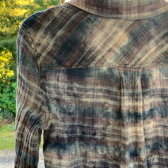 S Bella Dahl Plaid Cozy Crinkle Cotton - like new! Revolve Anthropologie - Picture 6 of 7